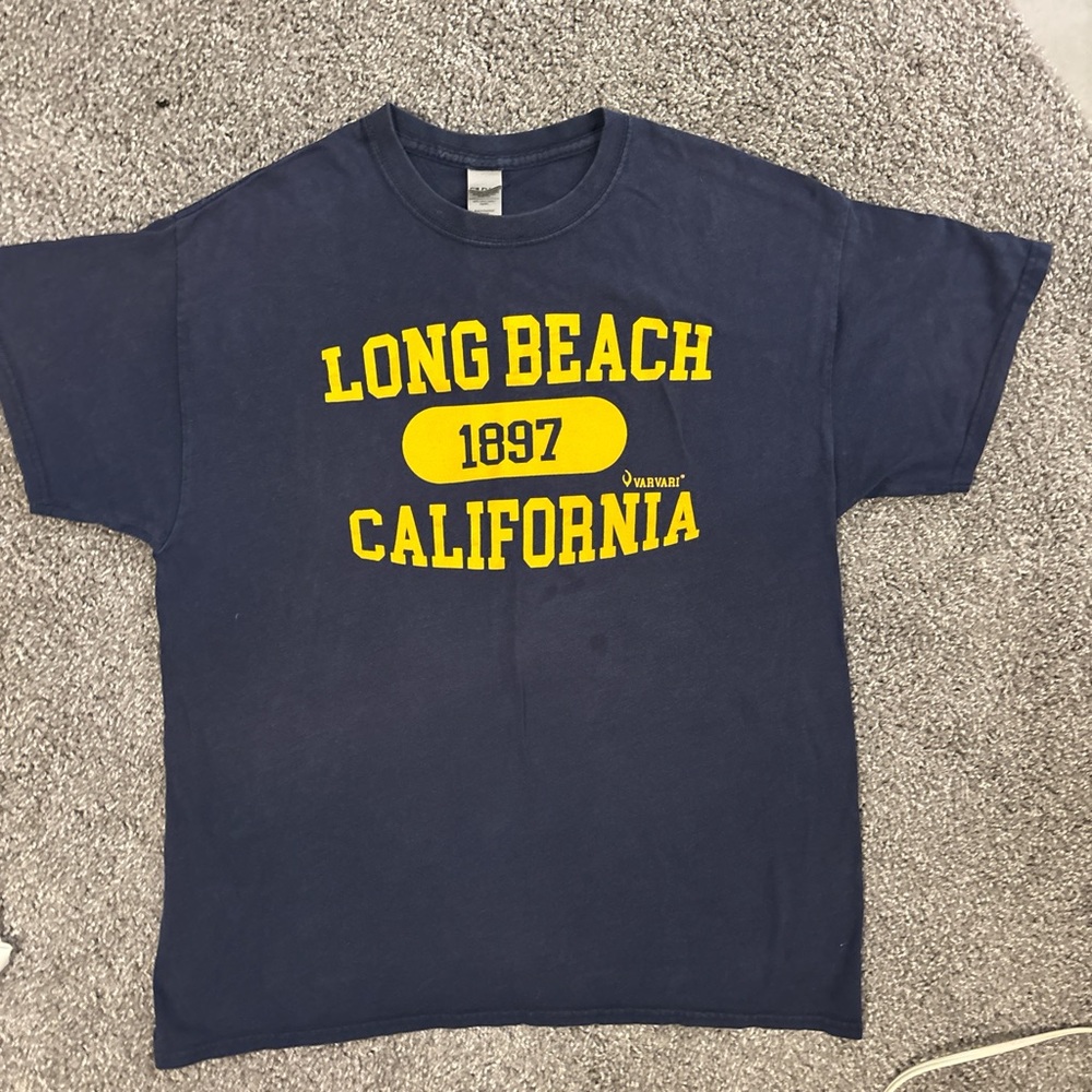 Navy Long Beach Graphic Tee
